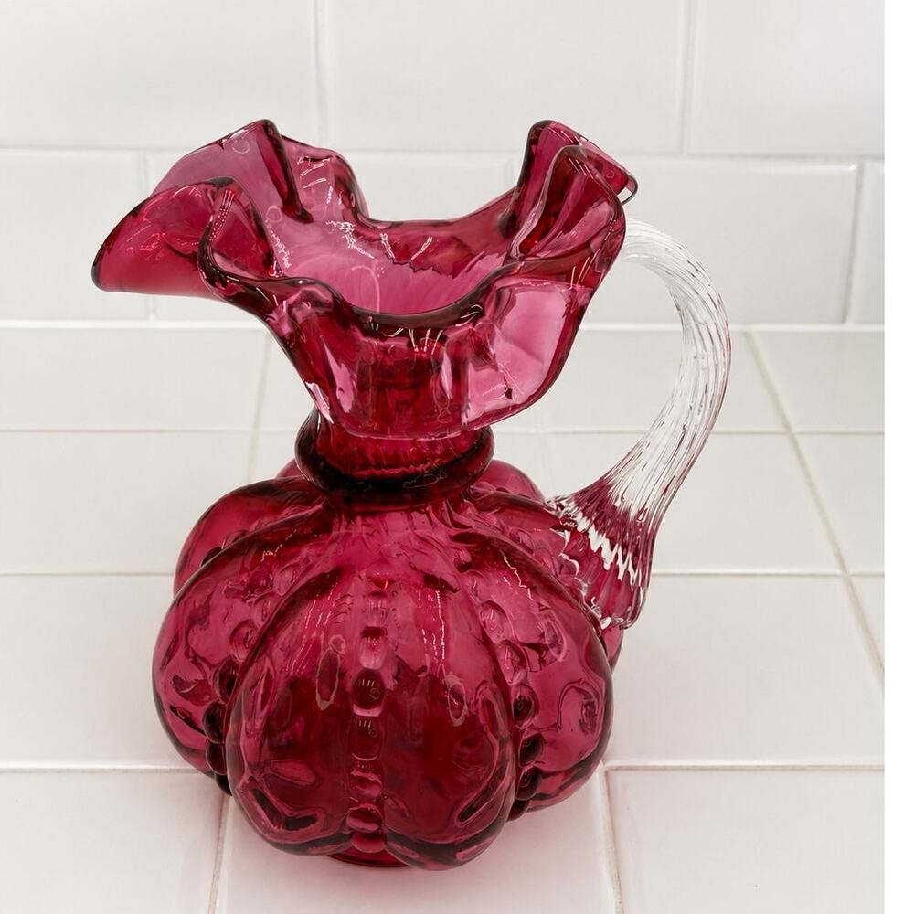 1970's Fenton Art Glass Pitcher